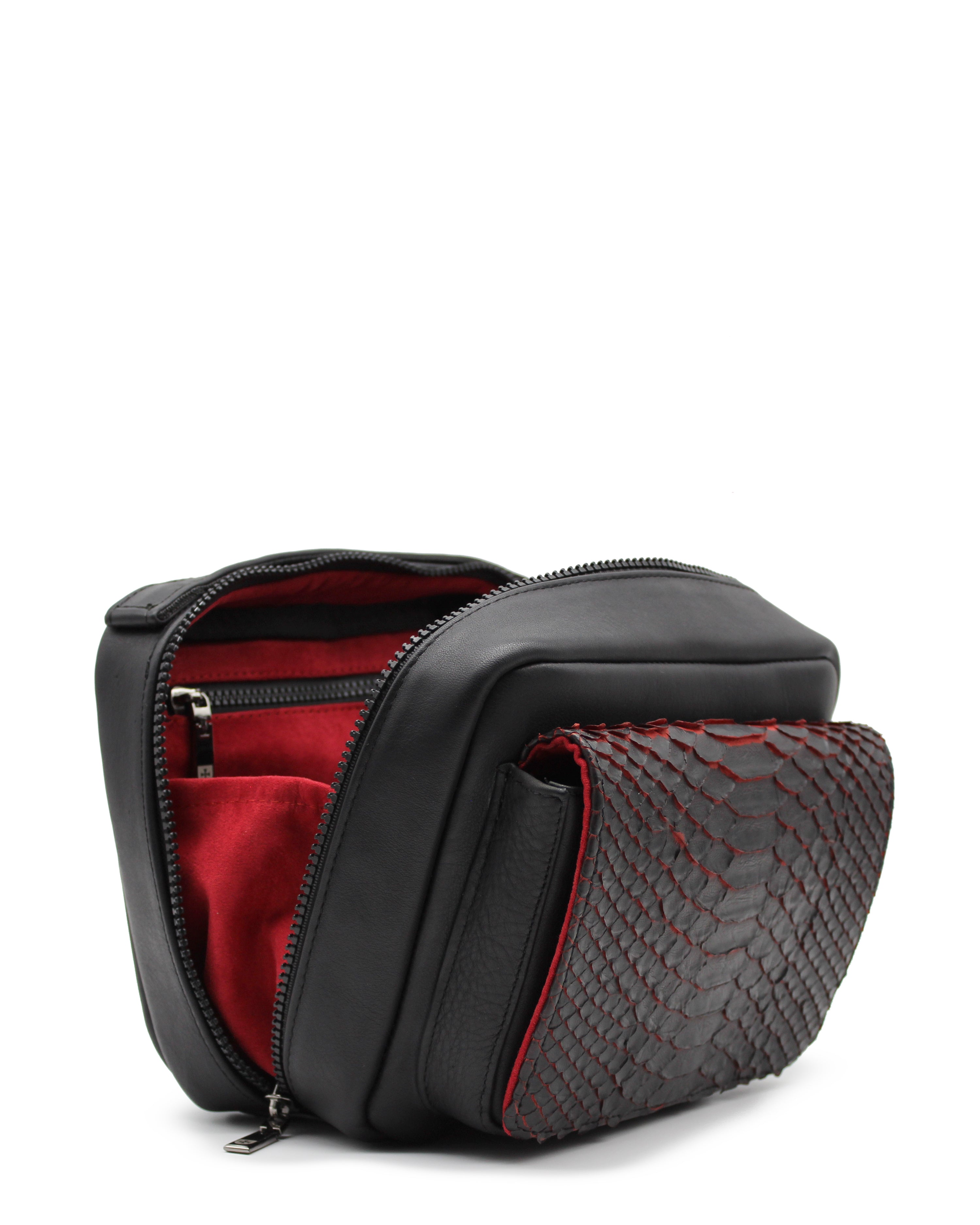 Crossbody Tule Pitón Black Cherry