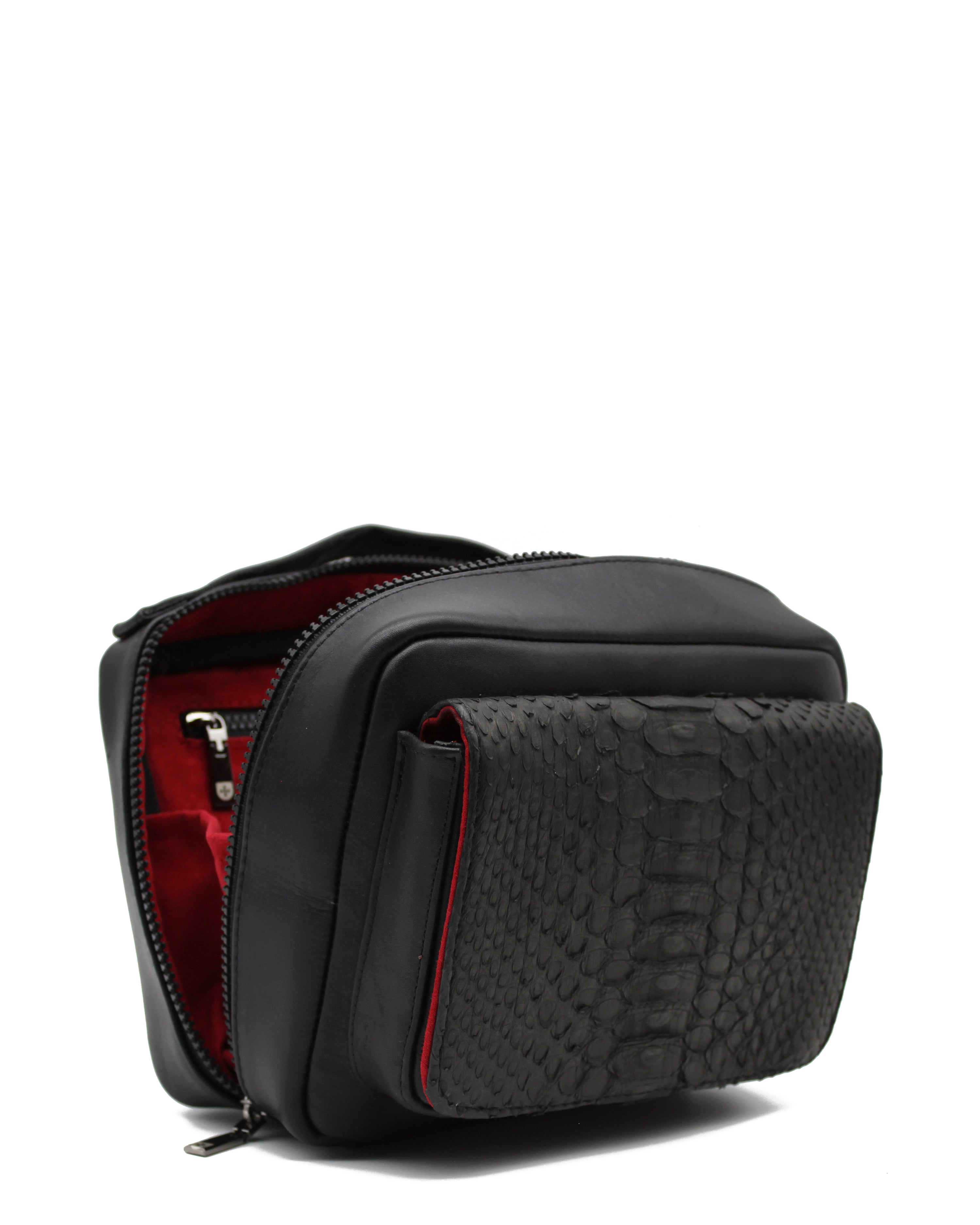 Crossbody Tule Pitón Negro