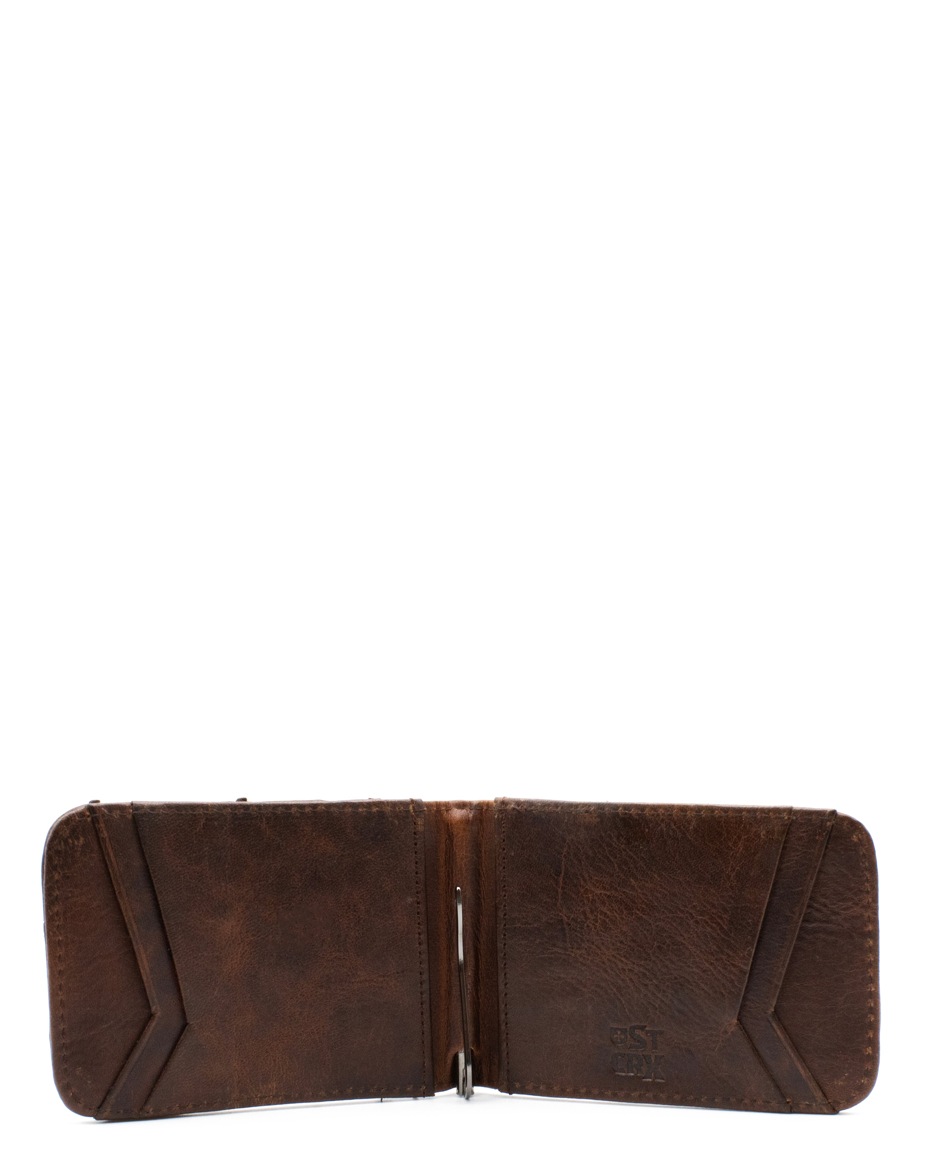 Cartera Clip Avestruz Café