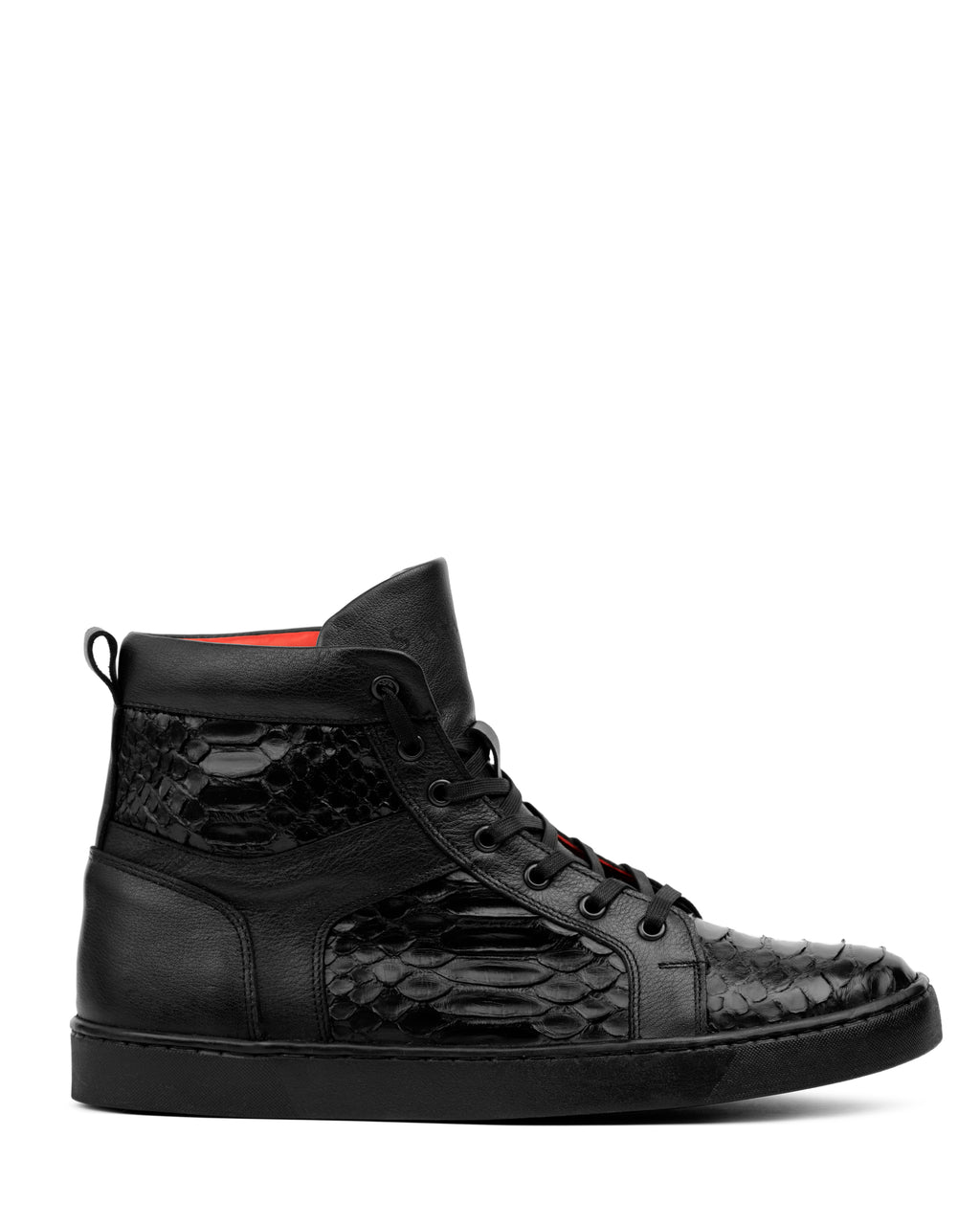 Sneaker Escalante Pitón Negro Brillante