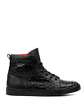 Sneaker Escalante Pitón Negro Brillante