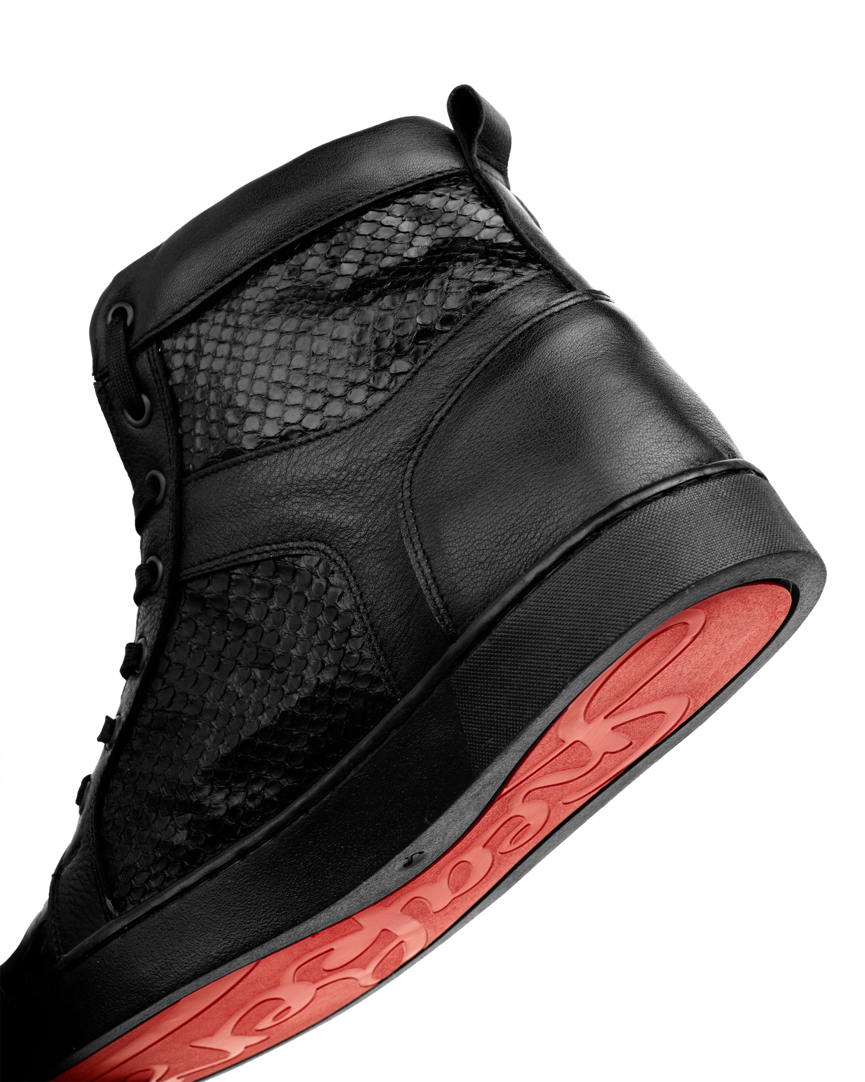 Sneaker Escalante Pitón Negro Brillante