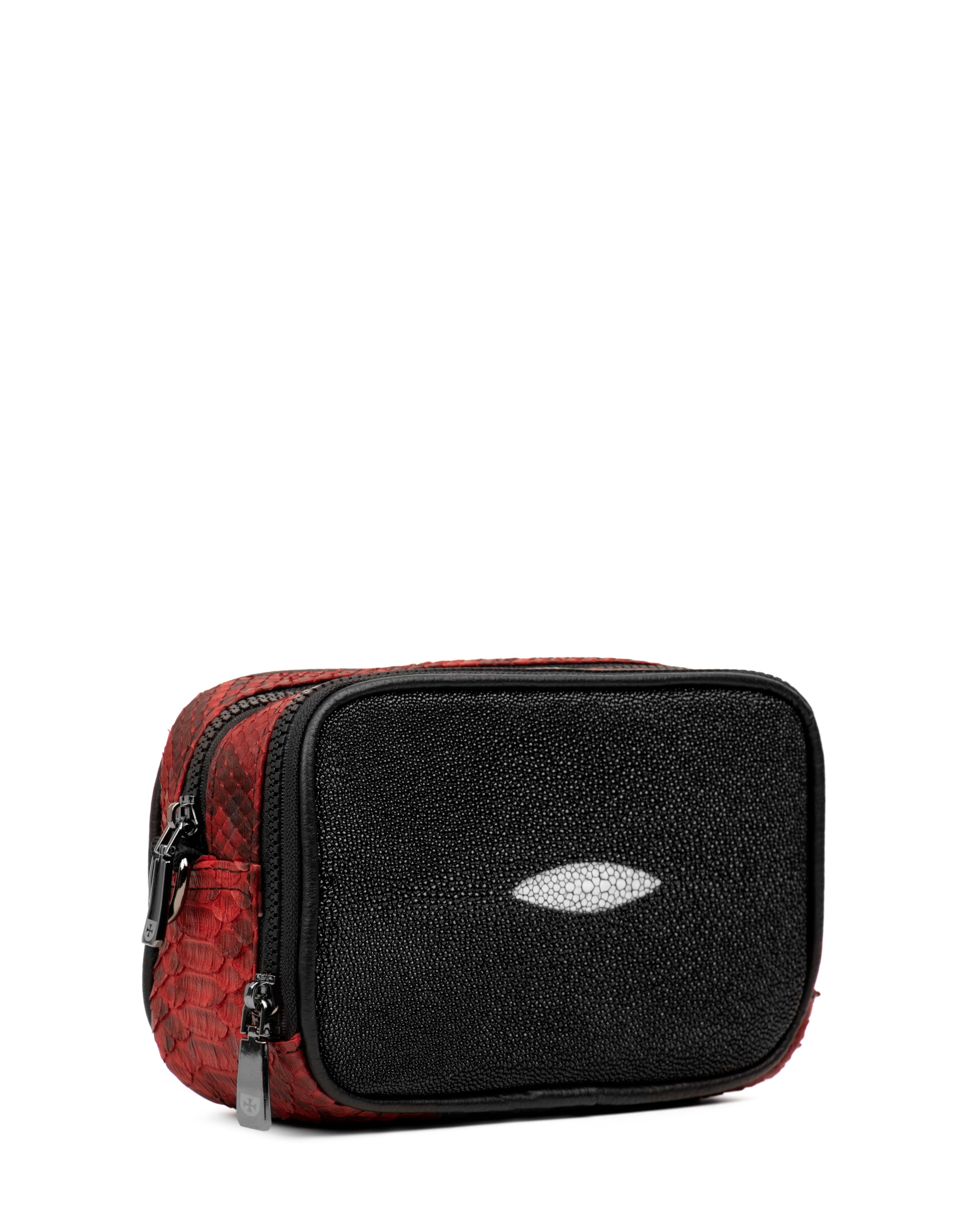 Crossbody Copal Mantarraya Diamante Pitón Rojo